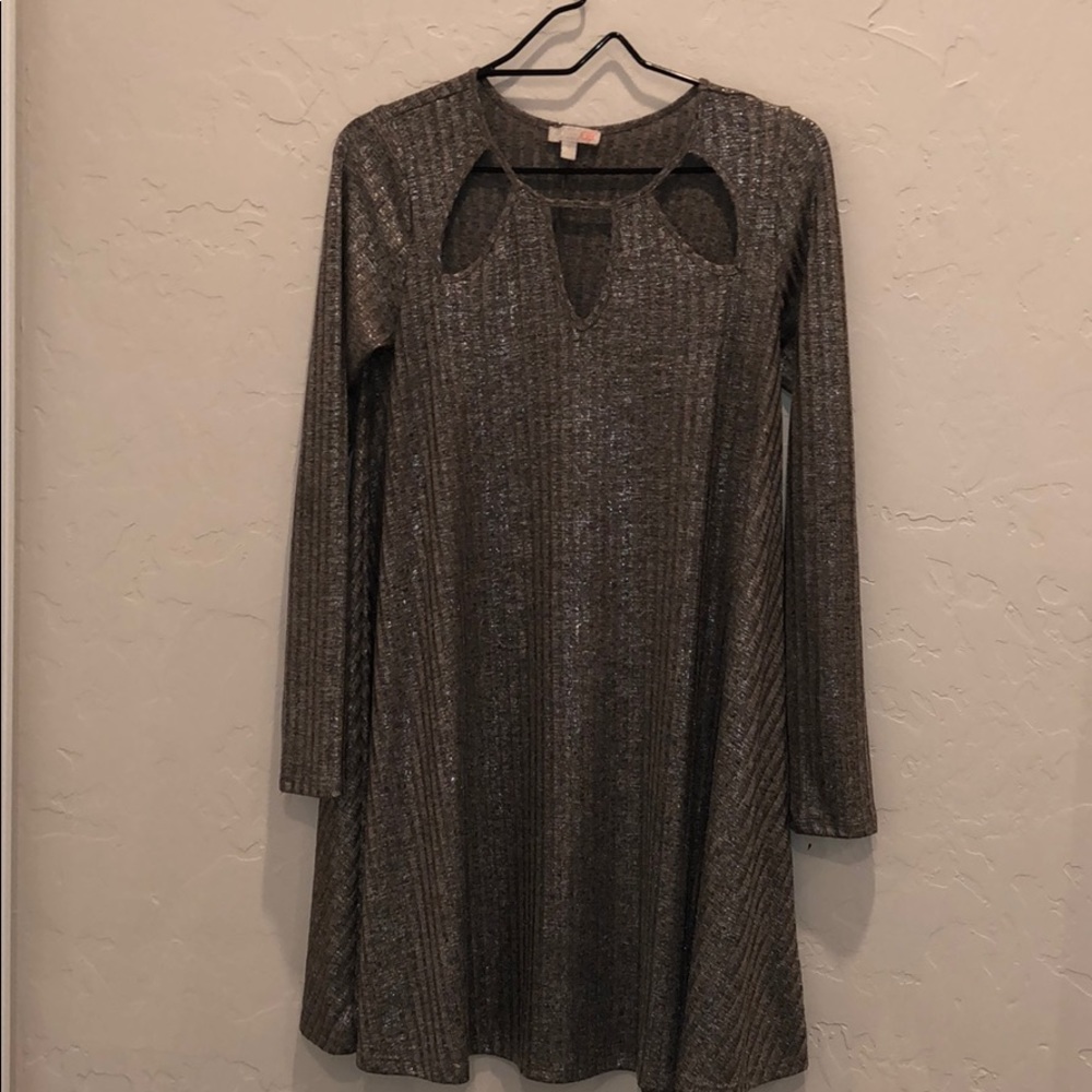 Gianni Bini silver long sleeve dress